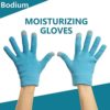 Moisturizing Gel Gloves, Touch Screen Cotton Gloves Heal Eczema Sleeping Lotion Hand Spa Treatment Gloves Repair Rough Cracked Dry Chapped Hands Skin - Blue - Image 2