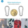 10 PCS Stainless Steel Carabiner Clip Spring-Snap Hook - Lotsun M4 1.57 Inch Heavy Duty Carabiner Clips for Keys Swing Set Camping Fishing Hiking Traveling - Image 3