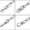 Lind Kitchen 2PCS M5 Double Ended Swivel Eye Hook 304 Stainless Steel Eye to Eye Swivel Shackle Ring Connector - Image 2