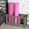 MyGift Vintage Gray Wood Gym Sports Fitness Foam Roller Holder Wall Mounted or Floor Storage Rack - Image 3
