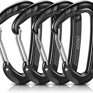 Unijoy Carabiner Clips, 4 Pack, 12KN Heavy Duty Wiregate Carabiners for Camping Hiking Hammock etc, Small Aluminium Caribeaners for Backpack and Dog Leash