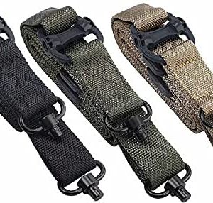 3pc Two-Point Slings with QD Mount Adjustable Sling with Fast-Loop and 1.25 inches Webbing for Sports and Outdoors