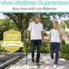 Vive Folding Cane - Foldable Walking Cane for Men, Women - Fold-up, Collapsible, Lightweight, Adjustable, Portable Hand Walking Stick - Balancing Mobility Aid - Sleek, Comfortable T Handles (Black) - Image 9