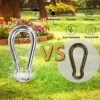 Large Carabiner Clips Heavy Duty, 3 to 5.5inch Stainless Steel Spring Snap Hooks Multitool Climbing Carabiners for Home Gym, Outdoor Traveling, Swing, Hammock, Hiking (3.1inch - 2pcs) - Image 7