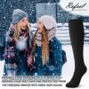 3 Pairs Warm Knee High Socks for Women Black Long Thick Warm Winter Socks Support For Hiking ,Work - Image 4