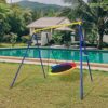 Costzon 550lbs Metal Swing Stand Full Steel Swing Frame, Heavy Duty Extra Large A-Frame Swing Sets for Backyard All Weather w/Ground Stakes, Great for Indoor Outdoor Garden Playground (Swing Frame) - Image 7