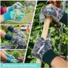 Colwelt Gardening Gloves for Women, Women Soft Jersey Garden Gloves with Non-Slip Dot, Floral Printed Garden Work Yard Gloves - Image 2