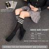 SIVGULERIIE Knee High Socks for Women Athletics Striped Tube Socks Cotton Soft Fit For Running Hiking Cycling 2 Pairs - Image 4