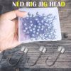 50 Pack Ned Rig Jig Hook Kits, Mushroom Jig Heads for Soft Lures, Standard Mushroom Fishing Jig Hooks, 1/8oz 1/6oz 1/4oz - Image 5