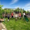 ALEKO Outdoor Sturdy Child Swing Set with 2 Swings, Trapeze, Glider, and Slide - Image 7