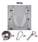 QueenLine Full Set 6 Handles Anti-Gravity Aerial Yoga Ceiling Hammock Flying Swing Trapeze Yoga Inversion Device Home Gym Hanging Belt White Poland