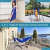 01 02 015 Aerial Yoga Hammock, Transparent Blue Yoga Swing Aerial Kit Cool to The Touch Sturdy Nylon with Daisy Chains O for Aerial Yoga for Body Firming(Sapphire) - Image 3