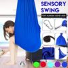 01 02 015 Aerial Yoga Hammock, Transparent Blue Yoga Swing Aerial Kit Cool to The Touch Sturdy Nylon with Daisy Chains O for Aerial Yoga for Body Firming(Sapphire) - Image 4