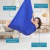 01 02 015 Aerial Yoga Hammock, Transparent Blue Yoga Swing Aerial Kit Cool to The Touch Sturdy Nylon with Daisy Chains O for Aerial Yoga for Body Firming(Sapphire) - Image 5