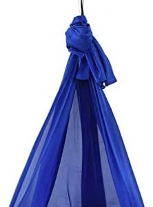 Yoga Hammock, Yoga Swing Aerial Kit Durable Elastic Transparent Adjustable Soft Blue 25KN for Aerial Yoga for Body Firming(sapphire)