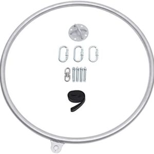 YIYIBYUS 33.5" Aerial Hoop, Aerial Lyra Hoop Gymnastic Equipment Single Point Yoga Ring Dancing Circus