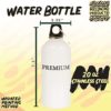 got leach? - 20oz Stainless Steel White Water Bottle with Carabiner, White - Image 3