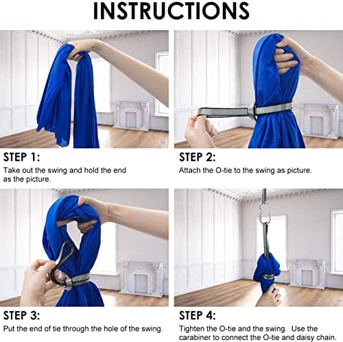 Meiyya Aerial Yoga Hammock, Transparent Yoga Swing Aerial Kit Durable Elastic Adjustable Sturdy Nylon with Daisy Chains O for Body Firming for Aerial Yoga(Sapphire) - Image 5