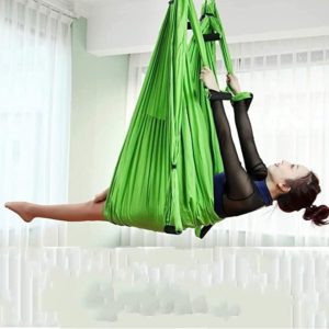 QueenLine Full Set 6 Handles Anti-Gravity Aerial Yoga Ceiling Hammock Flying Swing Trapeze Yoga Inversion Device Home Gym Hanging Belt Green China