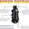 Pepper Defense SSTG-1B Pepper Spray Keychain for Self Defense - 3-in-1 Maximum Strength Police Grade 10% OC, 1% CS, Marking Dye Formula - Quick Fire Finger Grip Holster (3) - Image 2