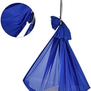 Yoga Hammock-Durable Elastic 25KN Aerial Yoga Hammock with Daisy Chains O Ring for Body Firming Aerial Yoga(sapphire)