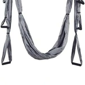 QueenLine Full Set 6 Handles Anti-Gravity Aerial Yoga Ceiling Hammock Flying Swing Trapeze Yoga Inversion Device Home Gym Hanging Belt Gray Russian Federation