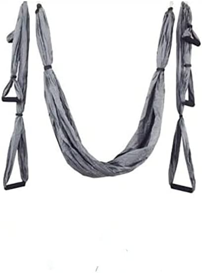 QueenLine Full Set 6 Handles Anti-Gravity Aerial Yoga Ceiling Hammock Flying Swing Trapeze Yoga Inversion Device Home Gym Hanging Belt Gray Russian Federation