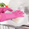 4 Pairs Reusable Waterproof Non-Slip Honeycomb Grip Latex Rubber Gloves with Hang-Dry Hooks / Hanging Loops for Dishwashing Household Cleaning Cooking (Small) - Image 7
