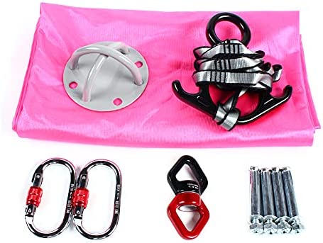 LYNICESHOP Aerial Yoga Swing Kit, Aerial Silk 3 Yards Yoga Swing Hammock Antigravity Pilates 2.8x2.8M Home Aerial Yoga Hammock Swing Include Daisy Chain,Carabiner and Pose Guide - Image 4