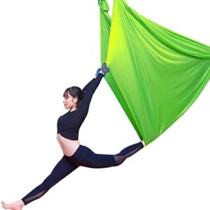 YANGHUI Yoga Hammock Aerial Yoga Flying Yoga Swing Sling Inversion Tool for Gym Home Fitness,Green 3,5m