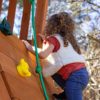 Gorilla Playsets 01-1064-Y Outing Wood Swing Set with Green Vinyl Canopy and Trapeze Arm - Yellow Slide - Image 14