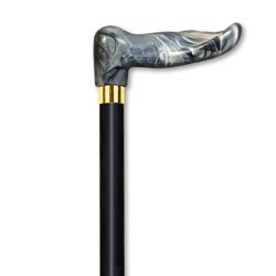 Wood cane - Simulated Gray Marble Left handle, this cane is designed to fit the hand like a glove for its palm grip handle. This cane and walking stick is very secure and comfortable and has a weight capacity of 250 pounds. This ergonomic wood cane is ideal for arthritis sufferers. It distributes weight across the entire palm. Height approx: 36 - 37 "