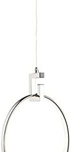 Artcraft Lighting SC13263CH Contemporary Modern One Light Pendant from Trapeze Collection in Chrome Finish, 11.75 inches, Silver, 24.00x11.75x11.75