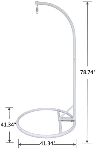 Round Base Heavy Duty Hanging Stand - Powder Coated Hammock Stand for Hammock Chair, Indoor and Outdoor (White) - Image 7