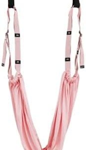 Athesoo Adjustable Aerial Yoga Strap Hammock Swing Stretching Strap Anti-Gravity Inversion Yoga Hammock Belts Gym Flexibility(Yoga-Rope3-pink)