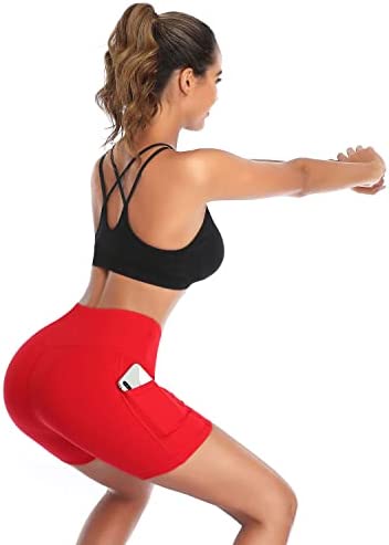 DAYOUNG Women Yoga Shorts High Waist Tummy Control Workout Biker Running Athletic Compression Short with Pockets - Image 4