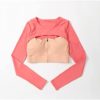 Workout Sets for Women 2 Piece Layered Cut Out Sport Bra and Warap V Waist Running Shorts Gym Yoga Clothes Tracksuit - Image 5