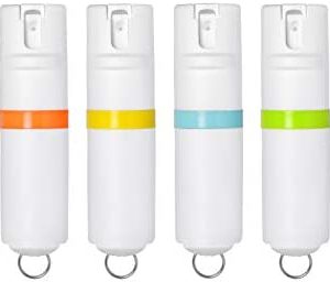 POM Pepper Spray Flip Top Keychain - Maximum Strength OC Spray Self Defense - Tactical Compact & Safe Design - Quick Key Release - 25 Bursts & 10 ft Range - Accurate Stream Pattern