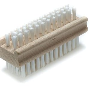 Konex Non-Slip Wooden Two-sided Hand and Nail Brush. Fingernail Brush for Nail Cleaning and Scrubbing. Heavy duty Stiff Nail Brush for Travel. Mechanic hand scrub brush with molded grip.