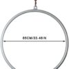 Dance Yoga Pilates Exercises Hoops, Aerial Acrobatic Hoop, Lyre for Aerial Acrobatics Steel Rings Circles Yoga Fabrics Circus Pilates Lyra Trapezes (Color : Silver, Size : 85cm) - Image 5
