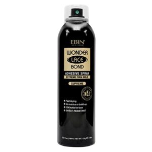 EBIN NEW YORK Wonder Lace Bond Adhesive Spray Supreme – Extreme Firm Hold 6.08oz/ 180ml | Active Use, Fast Drying, No Residue, No Build-up, Powerful Hold, All-day Hold, Daily Wig Application