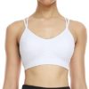 VEQKING Women's Cross Back Sports Bra Padded Strappy Medium Support Yoga Bra for Workout Fitness 3 Pack - Image 3