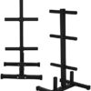 3-Tier Weight Plate Rack- Barbell Weight Rack Tree, 400LB Weight Capacity Plate Storage Stand Vertical Bar Holders Oly-mpic Weight Organizer for Home Fitness Home Office Fitness Aerial Yoga (Black, 1) - Image 8