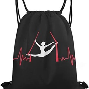 Aerial Silks In A Heartbeat Aerial Print Drawstring Backpack, Cool Sackpack String Bag for Gym Shopping Sport Yoga