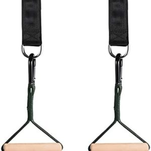 letsgood Wooden Pull Up Climbing Hold Grips with Straps - Hand Grips Strength Trainer Exerciser for Bouldering, Pull-up, Ninja Warrior, Kettlebells, Fitness, Workout