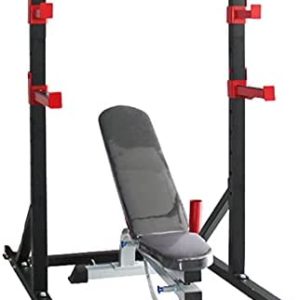 Multifunctional Pull-up Region Squat Rack Power Cage Barbell Rack Home Fitness Exercise Sports Squat Rack Portable Aerial Yoga Stand (Black, One Size)