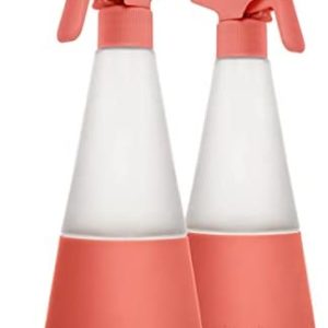 Cleancult Glass Spray Bottle - Shatter Resistant & Dishwasher Safe - All Purpose Cleaning Spray Bottle with BPA-Free Plastic Nozzle & Non-Slip Silicone Sleeve - 16oz, 2 Pack - Clay