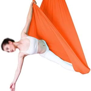 Anti-Gravity Yoga Hammock Flying Swing Aerial Traction Device Yoga Hammock Set Home Gym Hanging Belt Swing Trapeze (Color : Orange)