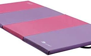 M HI-Mat Gymnastics Mat, 4' x 8' x 2" / 4' x 10' x 2" Folding Exercise Mat Thick Aerobics Mats Tumbling Mats for Stretching Fitness with Carrying Handles