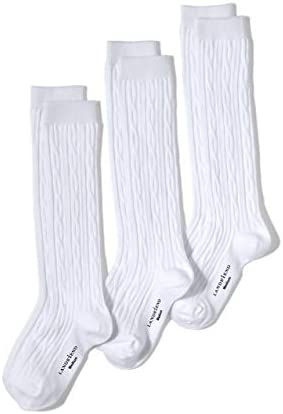 Lands' End Girls Solid Cable Knee Socks (3-pack)